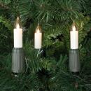 LED-Weihnachtsbaumkette, klar/elfenbein, LED/E14/3V/0,1W, mit teilbarem Stecker 15-flammig