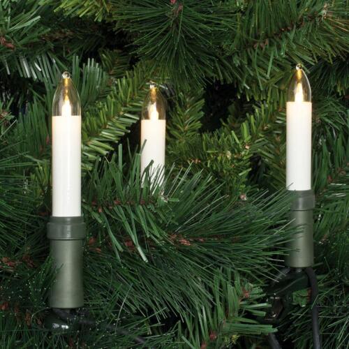 LED-Weihnachtsbaumkette,klar/elfenbein,LED/E10/8V/0,1W,mit teilbarem Stecker 15-flammig 12,6m