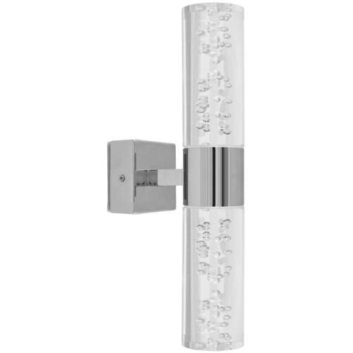 Badezimmer LED Wandleuchte 2-flammig chrom Acrylglas mit Bläschen 2x3,2W