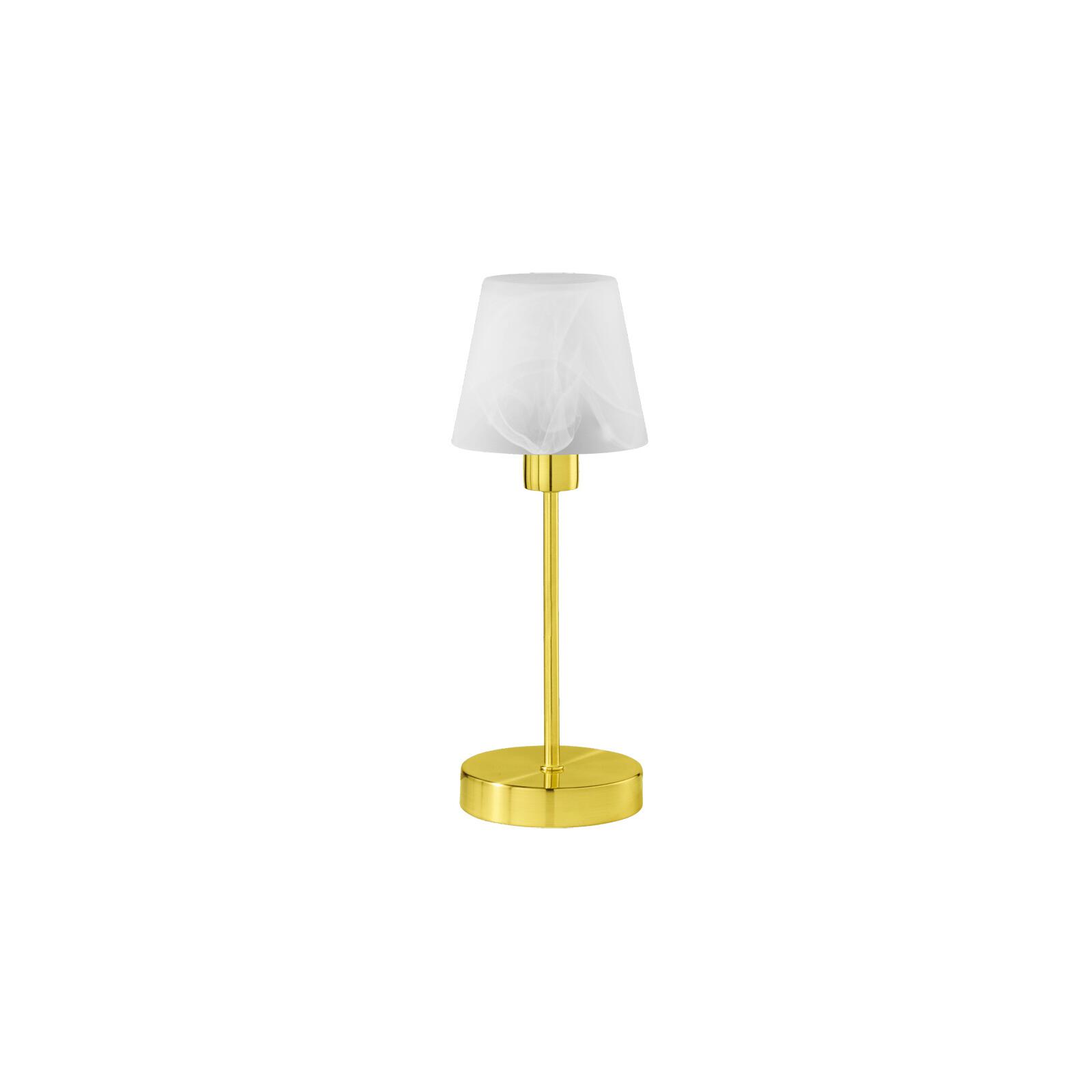 schlichte Tischleuchte Lampen Onlineshop Touchdimmer & E14/40W mit Glas x Leuchten 1 matt messing - weiß