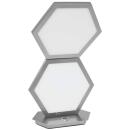 moderne LED Tischleuchte Signe nickel-matt Wabenform mit...