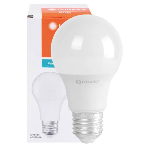LED-Lampe CLASSIC A VALUE AGL-Form opal E27 2700K 6,5W 806 lm