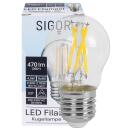 LED-Filament-Lampe Tropfen-Form E27/4,5W (40W) 470 lm 2700 bis 2200K klar