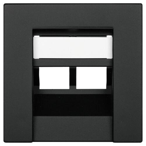 Zentralplatte, für 2-fach-UAE-Steckdose, KLEIN K55® BBblack®, schwarz matt