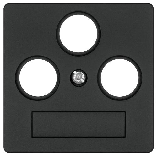 Zentralplatte, für Antennensteckdose, 3-Loch, KLEIN K55® BBblack®, schwarz matt