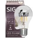 LED Filament Lampe E27 7W Spiegelkopf silber dimmbar...
