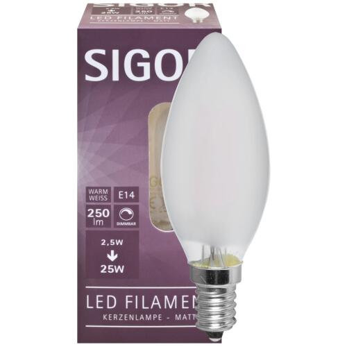 LED Filament Lampe Kerzen-Form 2,5W matt dimmbar 2700K warmweiß