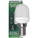 LED-Lampe Ecolux E14 1,8W Birnen-Form matt 2700K