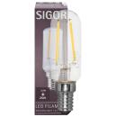LED Filament Lampe Röhren-Form E14 2,5W klar 2700K warmweiß