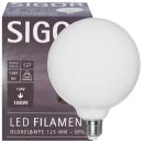 LED Filament Lampe Globe G125 E27 11W opal dimmbar 2700K...