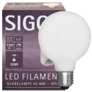 LED Filament Lampe Globe G95 E27 7W opal dimmbar 2700K...