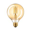 LED-Filament-Lampe G95 Globe-Form goldfarben 4,5W E27...