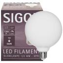 LED Filament Lampe Globe G125 E27 7W opal dimmbar 2700K...