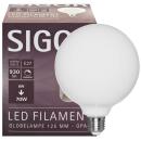 LED Filament Lampe Globe G125 E27 8,5W opal dimmbar 2700K...