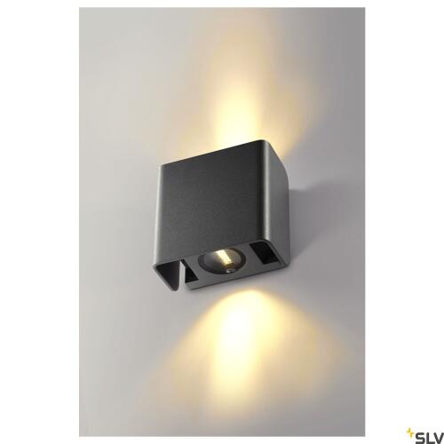 Mana Out LED Wandleuchte Up&Down anthrazit dimmbar 12W 16x16 cm IP65