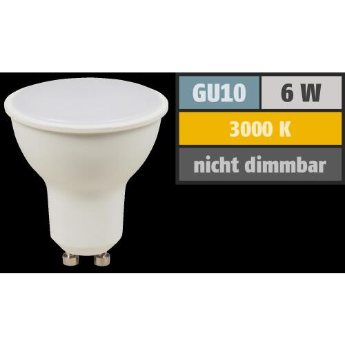 GU10 LED Leuchtmittel Lampe 6W 450lm warmweiß 3000K Milchglas weiß