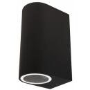Wandleuchte McShine Oval-A schwarz, IP44, 2x GU10, Aluminium Gehäuse