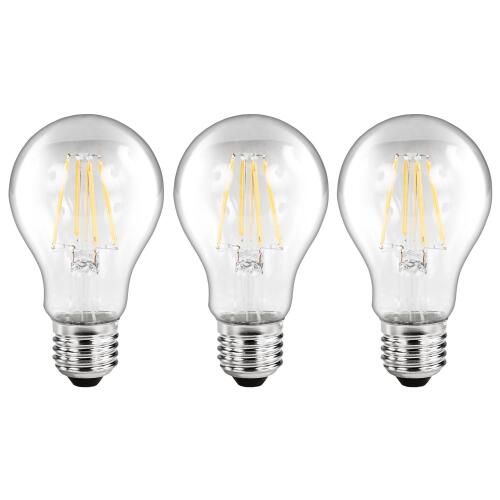 LED Filament Set McShine, 3x Glühlampe, E27, 6W, 630lm, warmweiß, klar