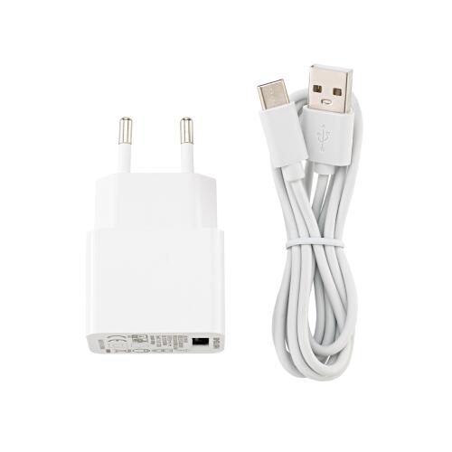 USB-C Ladekabel inkl Netzteil Weiß 1.200mm