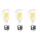 LED Filament 3er-Set Leuchtmittel E27 9W 1055lm warmweiß 3000K klar