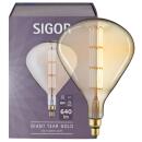 LED-Filament Lampe Giant Tear gold braun E27 8W 36,5cm Ø24,5cm dimmbar