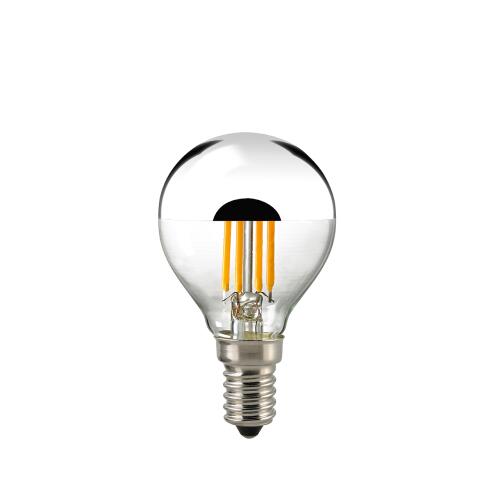 E14 LED Spiegelkopflampe silber 4,5W Filament 2700K warmweiß dimmbar