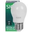 Sigor 6W LED Ecolux Tropfenform E27 2700K dimmbar 4,5W (40W), 470 lm