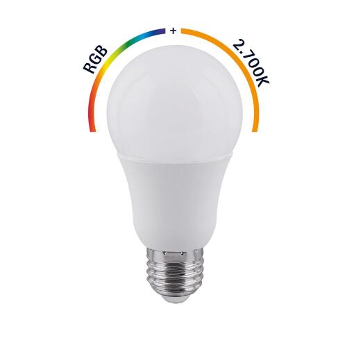 shaire 9W LED Leuchtmittel E27 RGB+2700K Opal WiFi Steuerbar