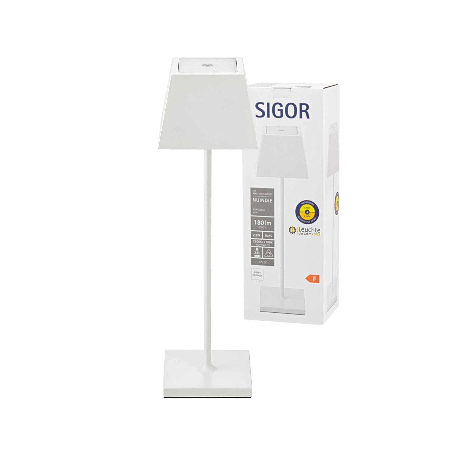 Nuindie LED Akku Außentischleuchte eckig & Tischleuchte Flex-Mood - Lampen weiß IP54 Onlineshop Leuchten 2700/2200K Le 