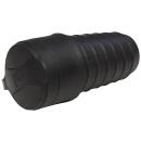 Gummi-Schutzkontakt-Kupplung McPower, schwarz, spritzwassergeschützt, mit Deckel