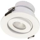 kleine LED Deckeinbauleuchte IP44 weiß schwenkbar rund Ø6,4cm 350mA 3000K 3 Watt 230 Lumen
