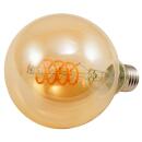 LED Filament Globelampe McShine Retro E27, 4W, 280lm, warmweiß, goldenes Glas