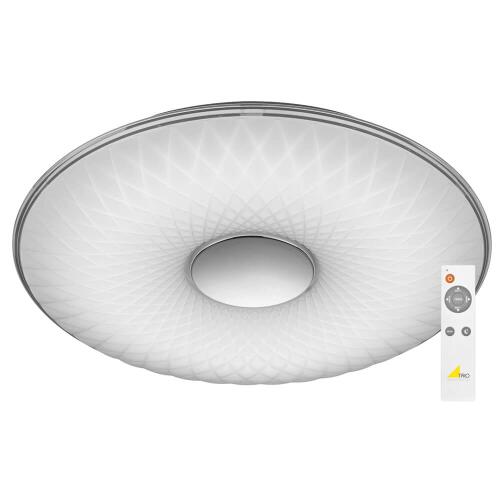 runde LED Deckenleuchte weiß chrom mit Fernbedienung Tunable White dimmbar 45W