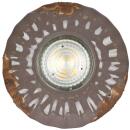 Retro Einbauleuchte mit Patina Keramik lackiert 1 x GU10/230V/40W braun-grau