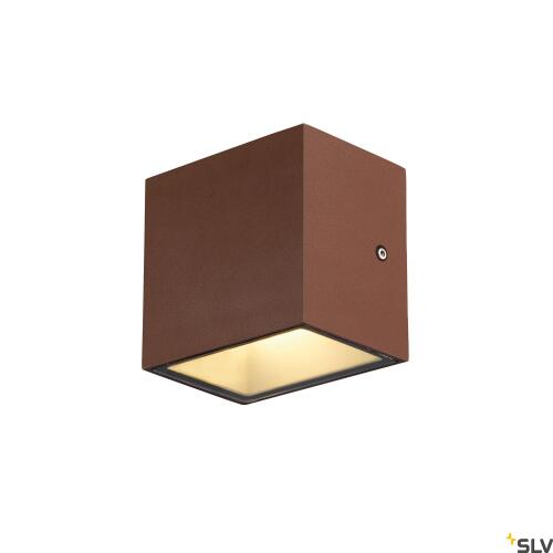 Sitra Cube LED Wandleuchte rost Up/Down IP44 eckig
