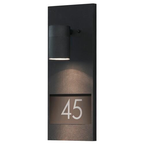 Konstsmide Hausnummernleuchte Modena Aluminium schwarz GU10 inkl. Ziffern 7655-750