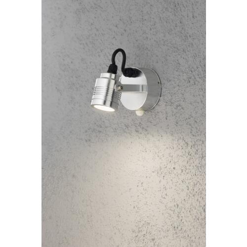 Konstsmide LED Wandleuchte Strahler Monza Aluminium mit Bewegungsmelder dreh- und schwenkbar 7941-310