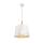 Lantern Pendelleuchte weiß Metall und Holz Ø35 cm