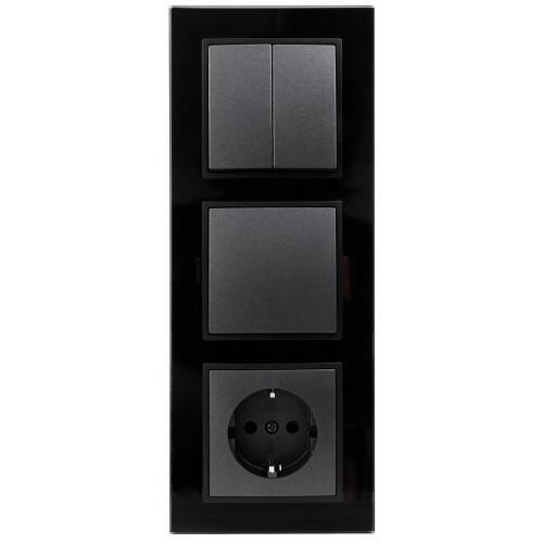 Schalter und Steckdosen Set McPower Flair Tür 3-fach-Style Glasrahmen