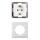 Schutzkontakt-Steckdose McPower Flair, 250V~/16A, UP, Einsteckschutz, weiß inkl. Glasrahmen weiß