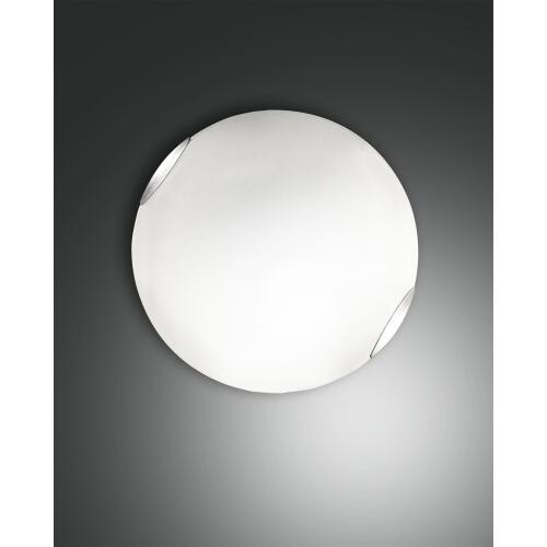 Fabas Luce Fox Deckenleuchte Glasschirm Opal rund Ø40cm nickel satiniert E27 2385-65-102
