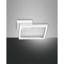 stilvolle LED Rahmen Deckenleuchte weiß 27x27cm warmweiß dimmbar 3394-21-102 Fabas Luce