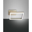 stilvolle LED Rahmen Deckenleuchte gold-matt 27x27cm warmweiß dimmbar 3394-21-225 Fabas Luce