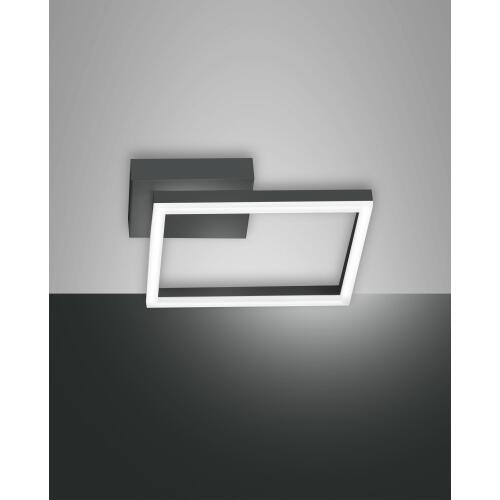 stilvolle LED Rahmen Deckenleuchte anthrazit 27x27cm warmweiß dimmbar 3394-21-282 Fabas Luce