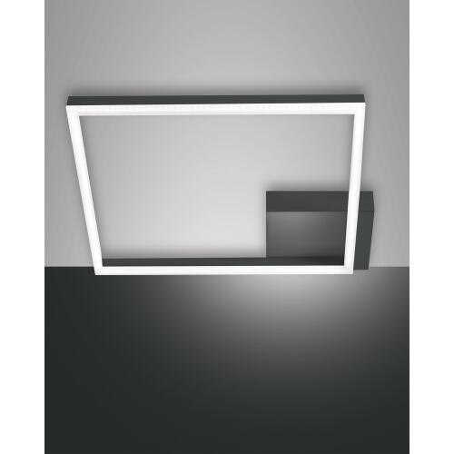 stilvolle LED Rahmen Deckenleuchte anthrazit 42x42cm warmweiß dimmbar 3394-61-282 Fabas Luce