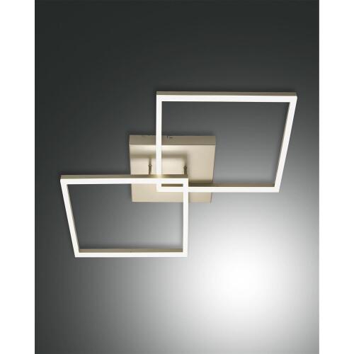 stilvolle LED Rahmen Deckenleuchte 2-flammig weiß 65x65cm warmweiß dimmbar 3394-65-225 Fabas Luce
