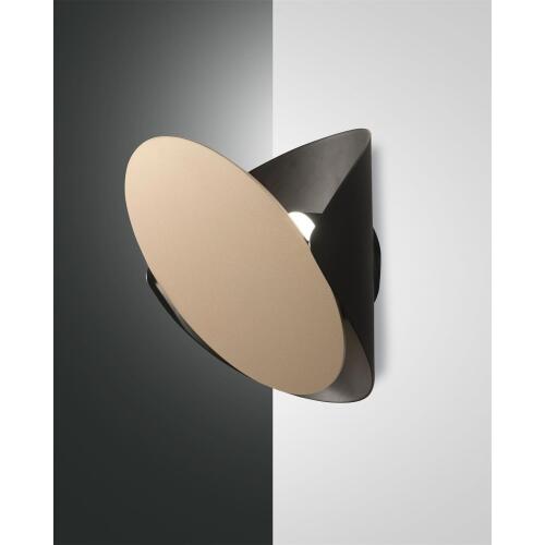 Fabas Luce Shield Wandleuchte verstellbar schwarz gold LED 14W 3540-21-209