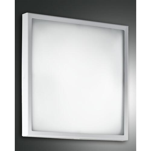 Fabas Luce Osaka LED Deckenleuchte weiß LED 24W Glas satiniert 40x40cm 3565-65-102