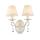 Brionia Wandleuchte cremegold mit Satin Schirm beige Kristalldeko