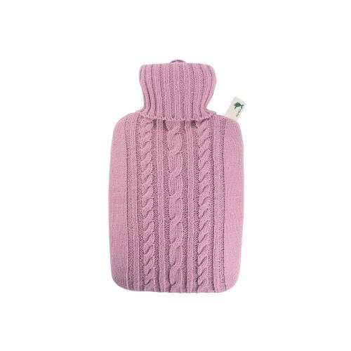 HUGO FROSCH Wärmflasche Klassik 1,8l Strickbezug pastell-rosa